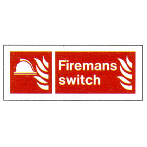 Fireman Switch Location Sign 80mm x 200mm