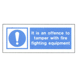 Offence to Tamper with Fire Fighting Equipment Location Sign 80mm x 200mm