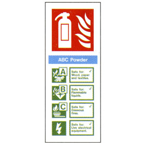 Powder Extinguisher Sign 200mm x 80mm