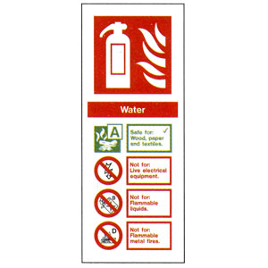Water Extinguisher Sign 200mm x 80mm