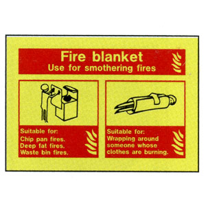 Fire Blanket ID Sign 105mm x 150mm