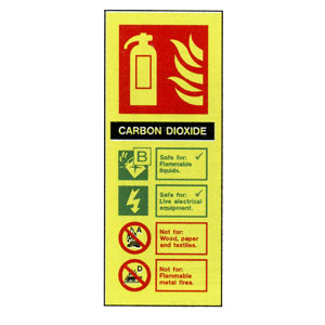 CO2 Extinguisher ID Sign 200mm x 80mm