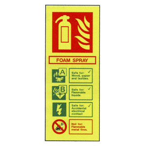Foam Spray Extinguisher Sign 200mm x 80mm