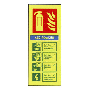 ABC Powder Extinguisher ID Sign 200 x 80mm