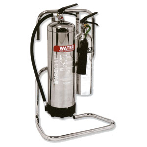 Double Chrome Extinguisher Stand